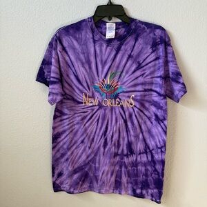 New Orleans Tie Dye T-shirt Purple Unisex Size M